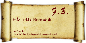 Fürth Benedek névjegykártya