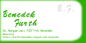 benedek furth business card