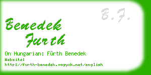 benedek furth business card